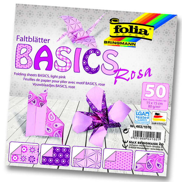Voltimispaber Basics ROOSA 15*15cm 50L