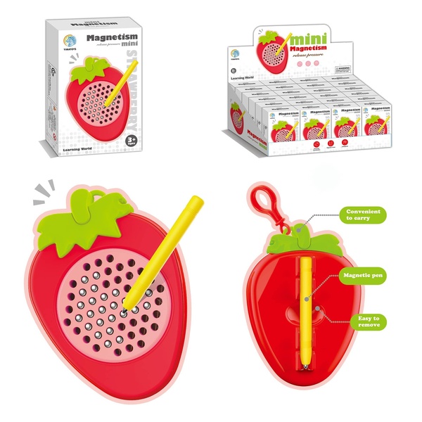 Magnetiline joonistustahvel kuulikestega Maasikas mini