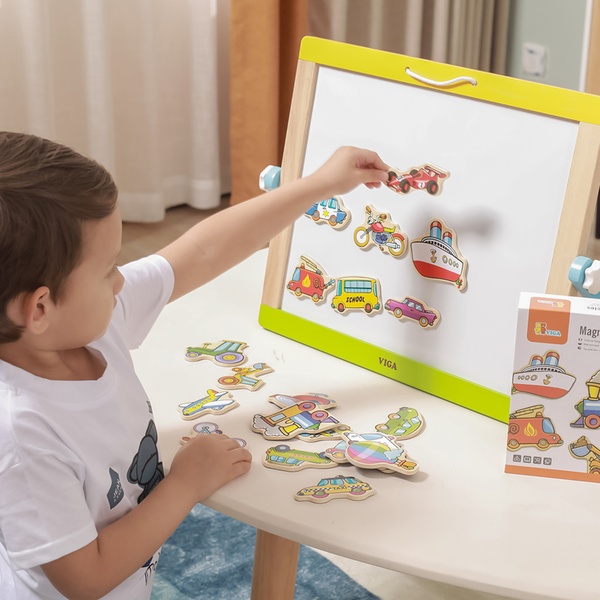 Viga Toys puidust kahepoolne magnettahvel image 4