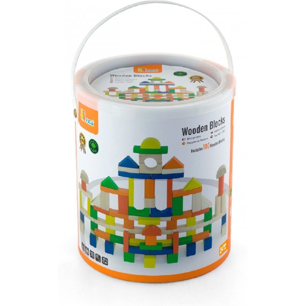 Viga Toys puidust ehitusklotsid 100 tk/2,5 cm image 3