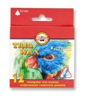 Õlipastellid TRIO WAX 12 värvi akvarellitavad