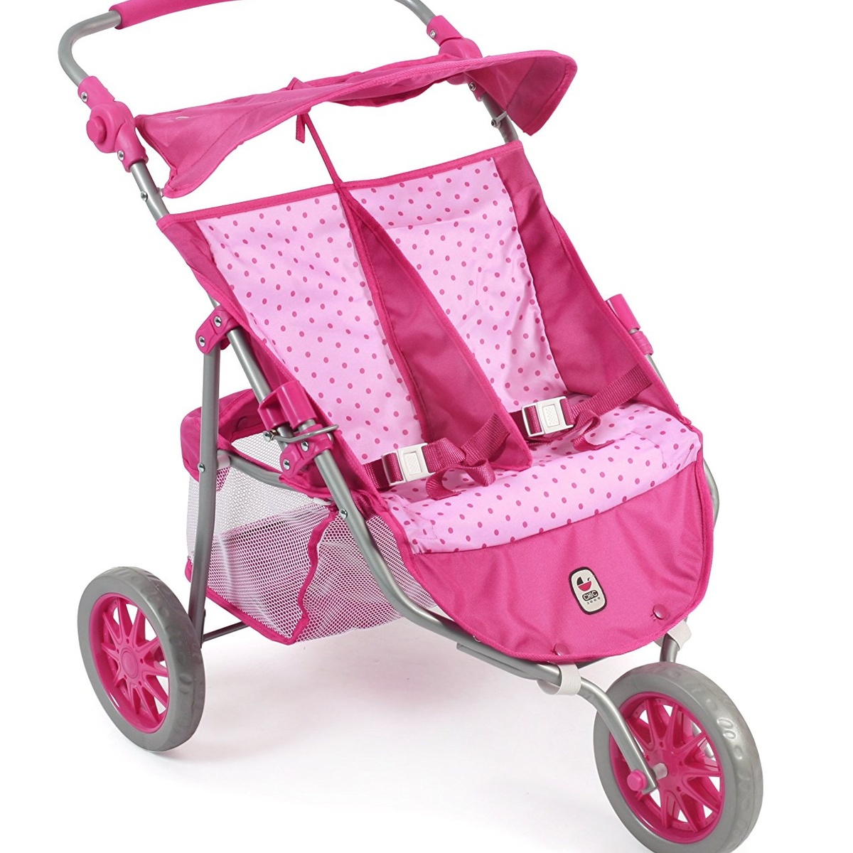 Kaksikute käru Jogger roosa/täpiline