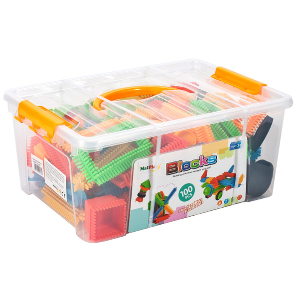 MalPlay Ogalised klotsid 100 tk kastis
