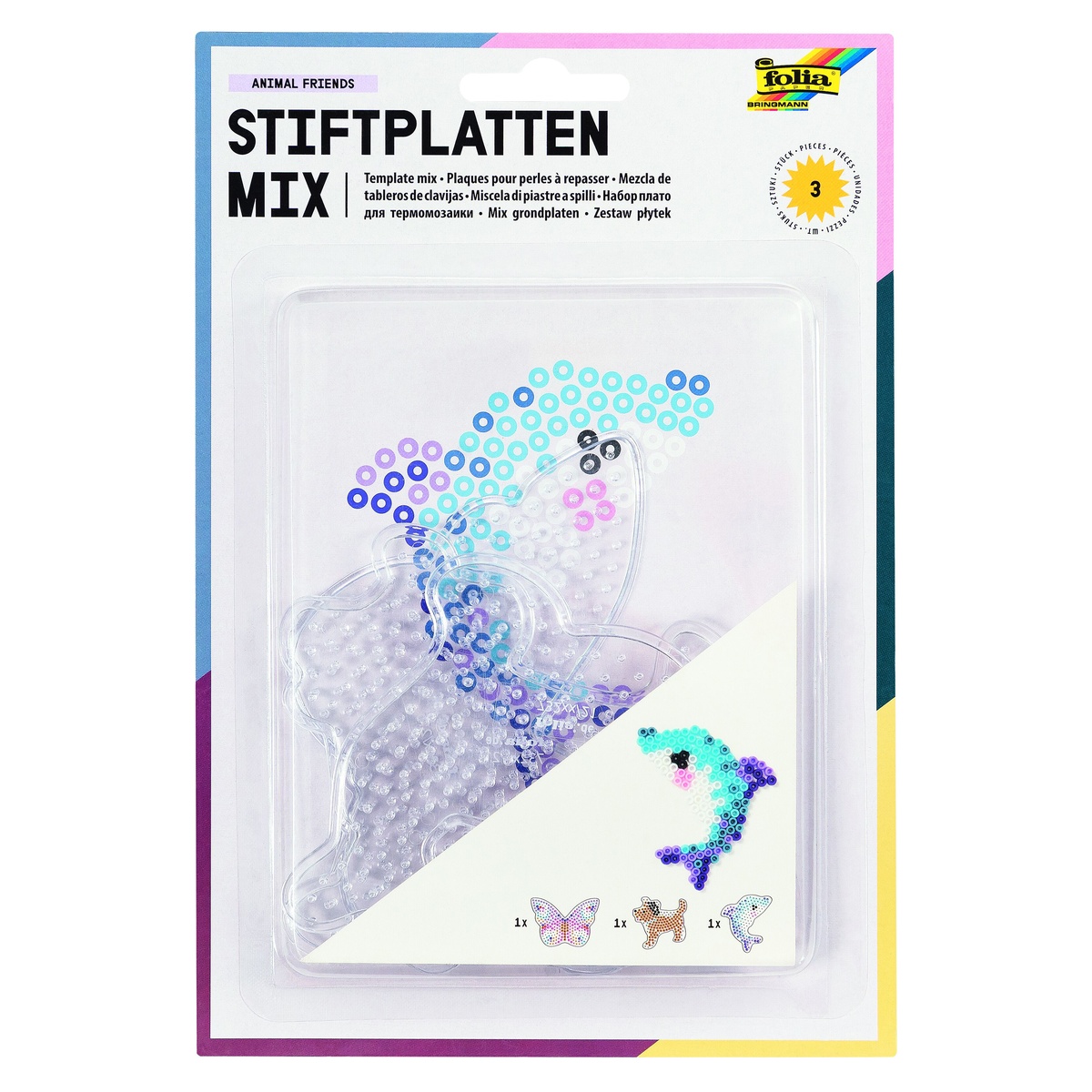 Helmeplaadid: liblikas, delfiin, koer
