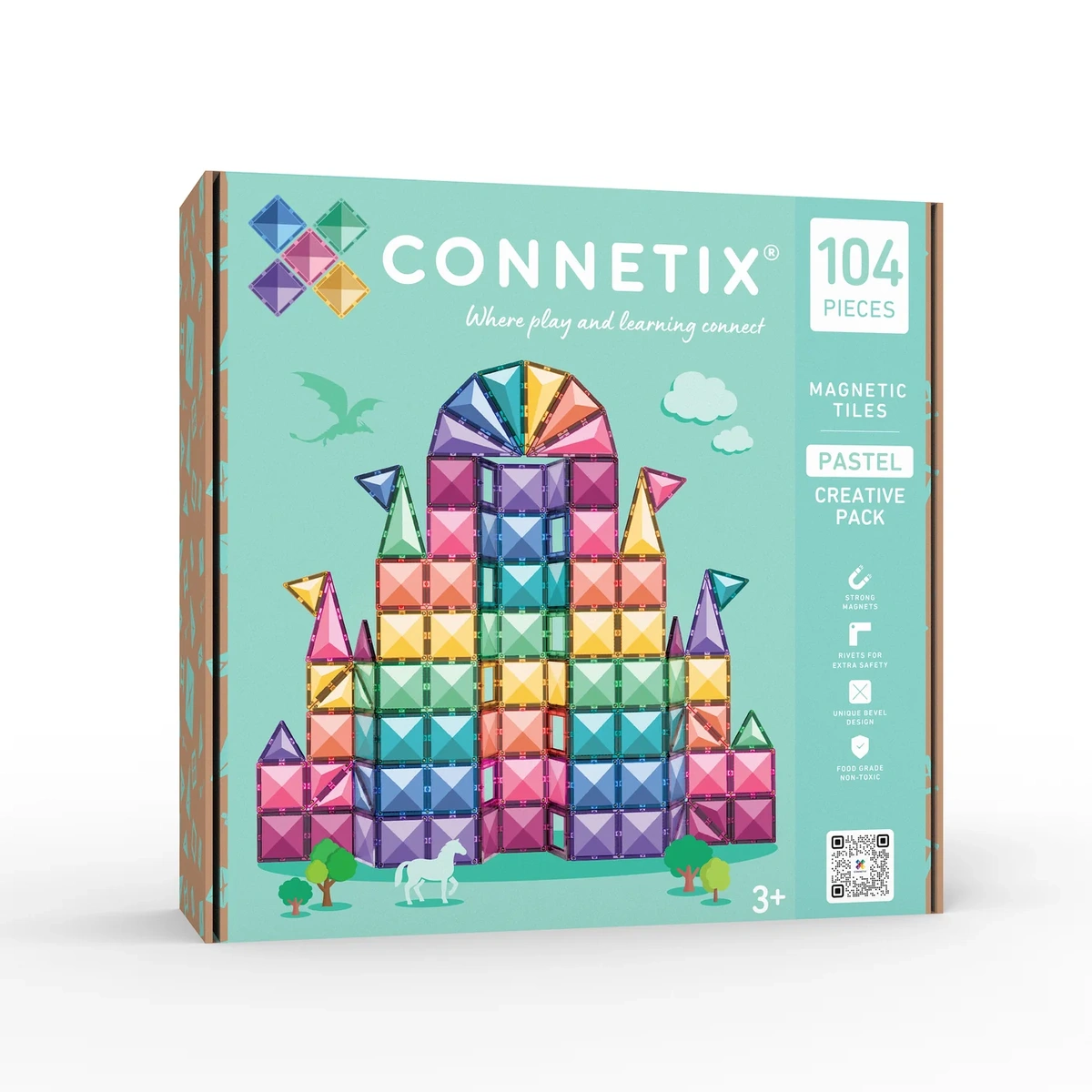 Magnetklotsid Connetix 104 tk Pastel Creative Pack