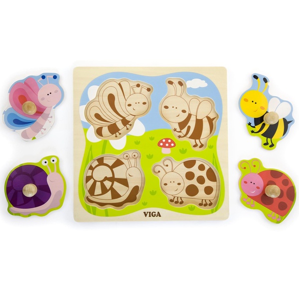Viga Toys puidust nupupusle suurte nuppudega image 2