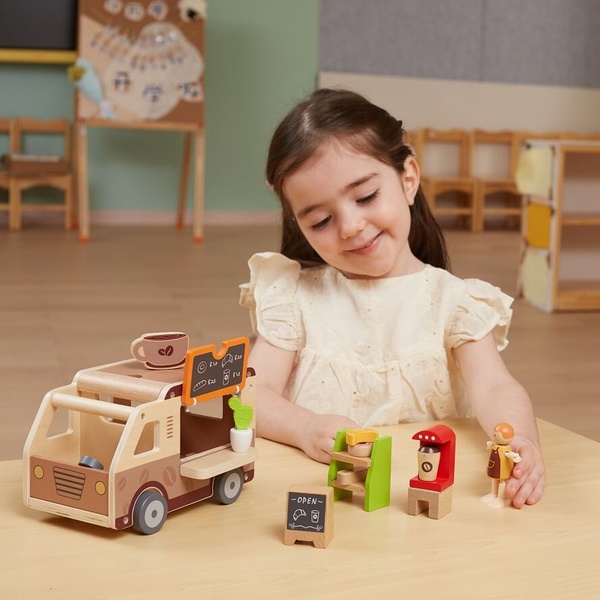 Viga Toys puidust kohviauto mängukomplekt image 3