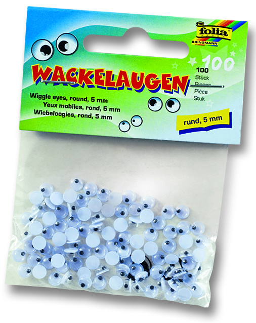 Liikuvad silmad Ø 5mm 100 tk/pk