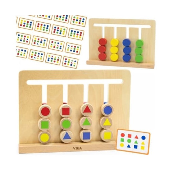 Viga Toys puidust värvi ja kujundi sorteerimismäng image 1