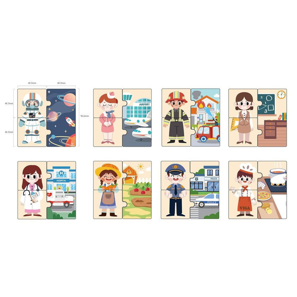 Viga Toys puidust puslemäng AMETID image 1