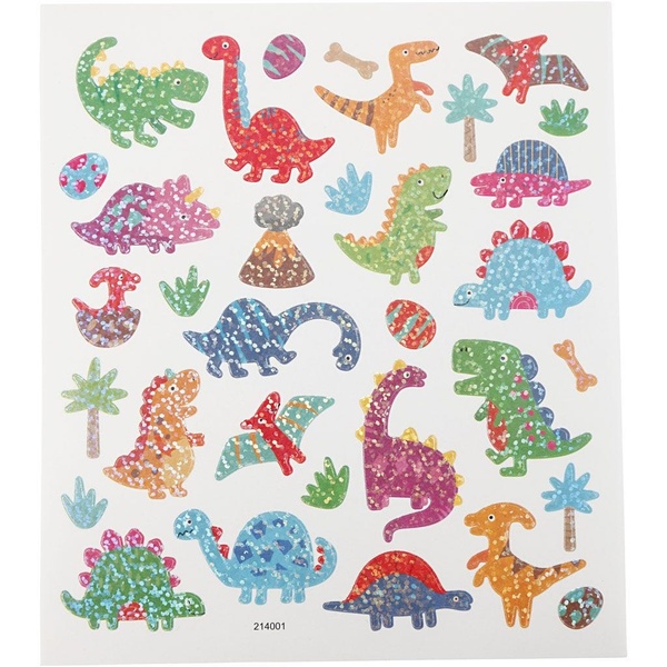 Kleepsud 15x16,5 cm glitter dinosaurused
