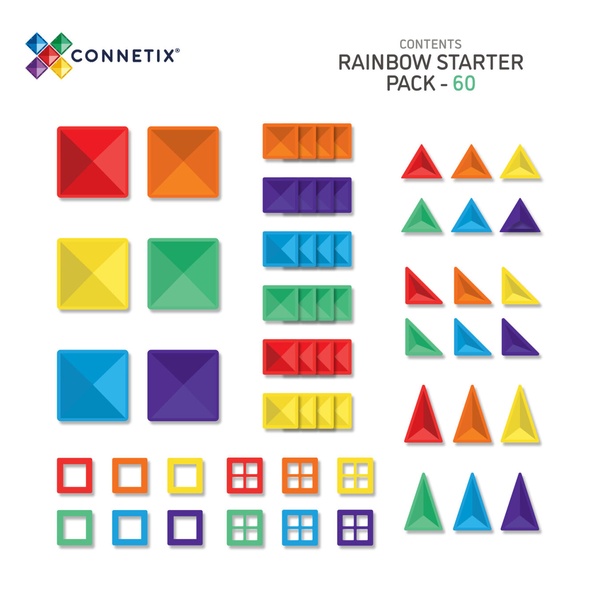 Magnetklotsid Connetix Rainbow 60tk Starter Pack image 2