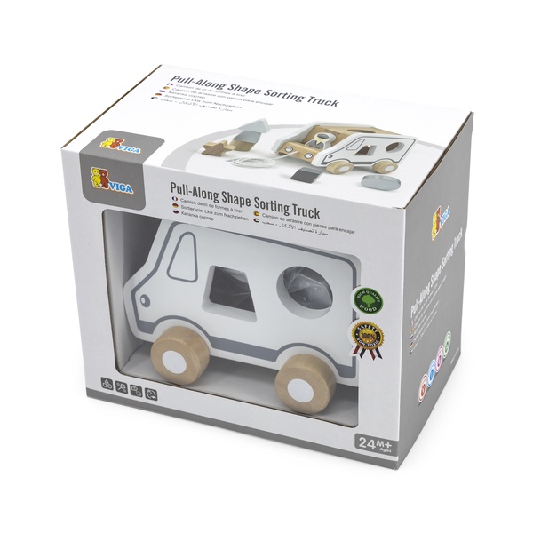 Viga Toys puidust veetav auto kujunditega image 3