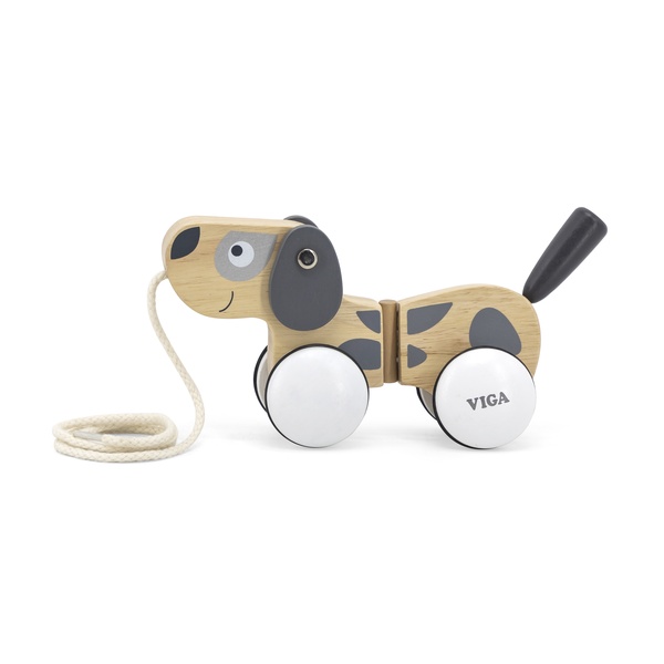 Viga Toys puidust järelveetav koer image 1