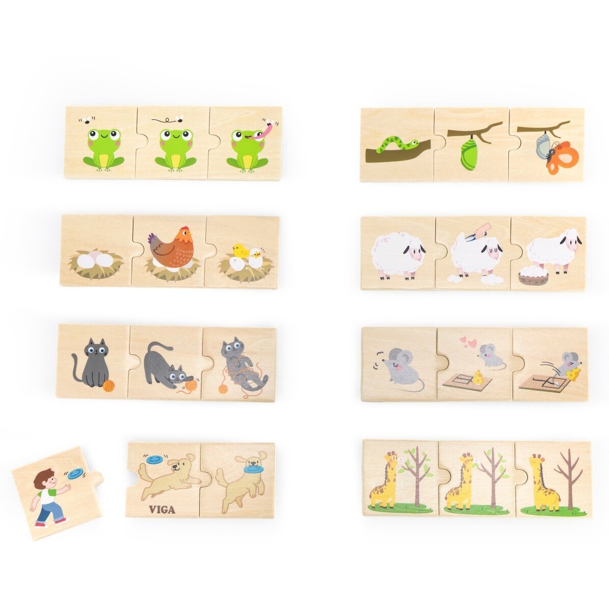 Viga Toys puidust sobitusmäng "Loodus ja loomad"