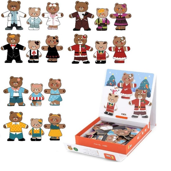 Viga Toys Puidust karupere riietamise mäng image 1