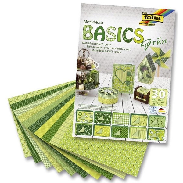 Motiivkartong Basics ROHELINE, 24x34cm, 30 lehte/pk