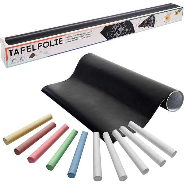 Must tahvlikile 45x200cm rullis+10 kriiti