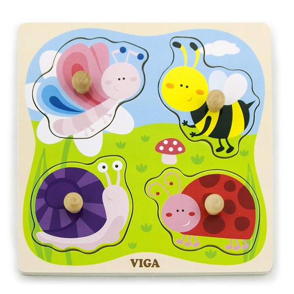 Viga Toys puidust nupupusle suurte nuppudega