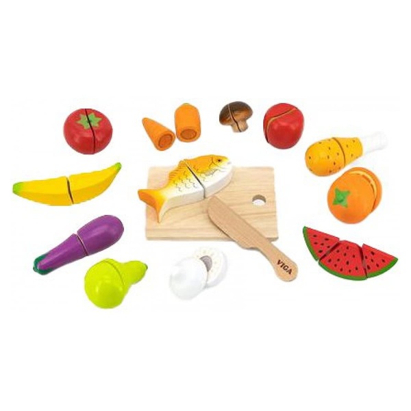 Viga Toys Lõigatavad puidust toiduained image 1