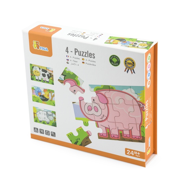 Viga Toys neli taluteemalist puslet image 5