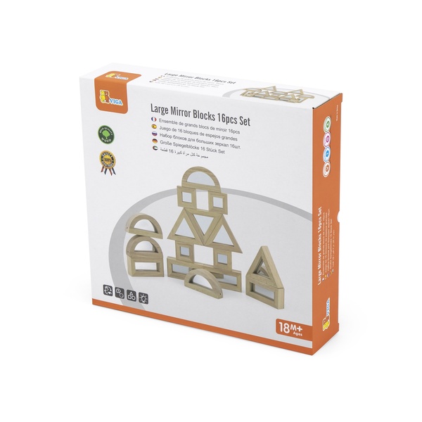 Viga Toys sensoorsed peegelklotsid 16 osa image 2