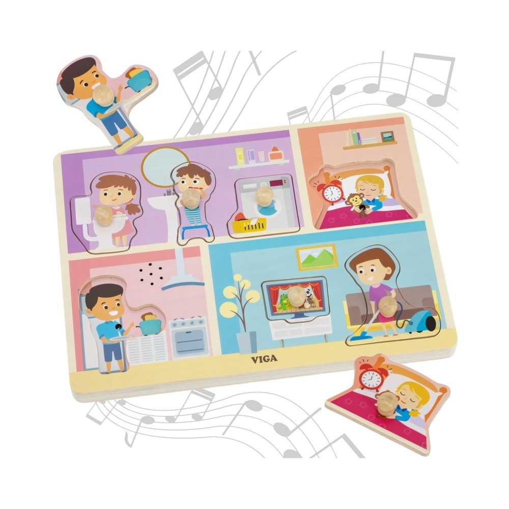 Viga Toys puidust nupupusle "Kodused hääled"