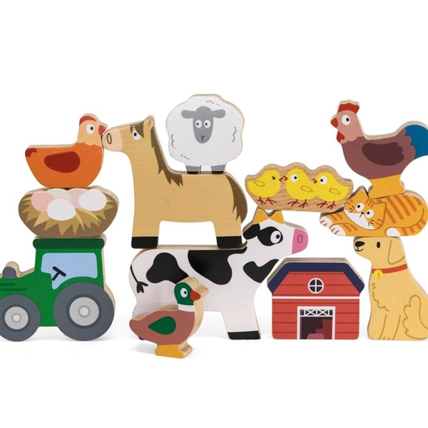 Viga Toys puidust virnastamismäng Talu image 5