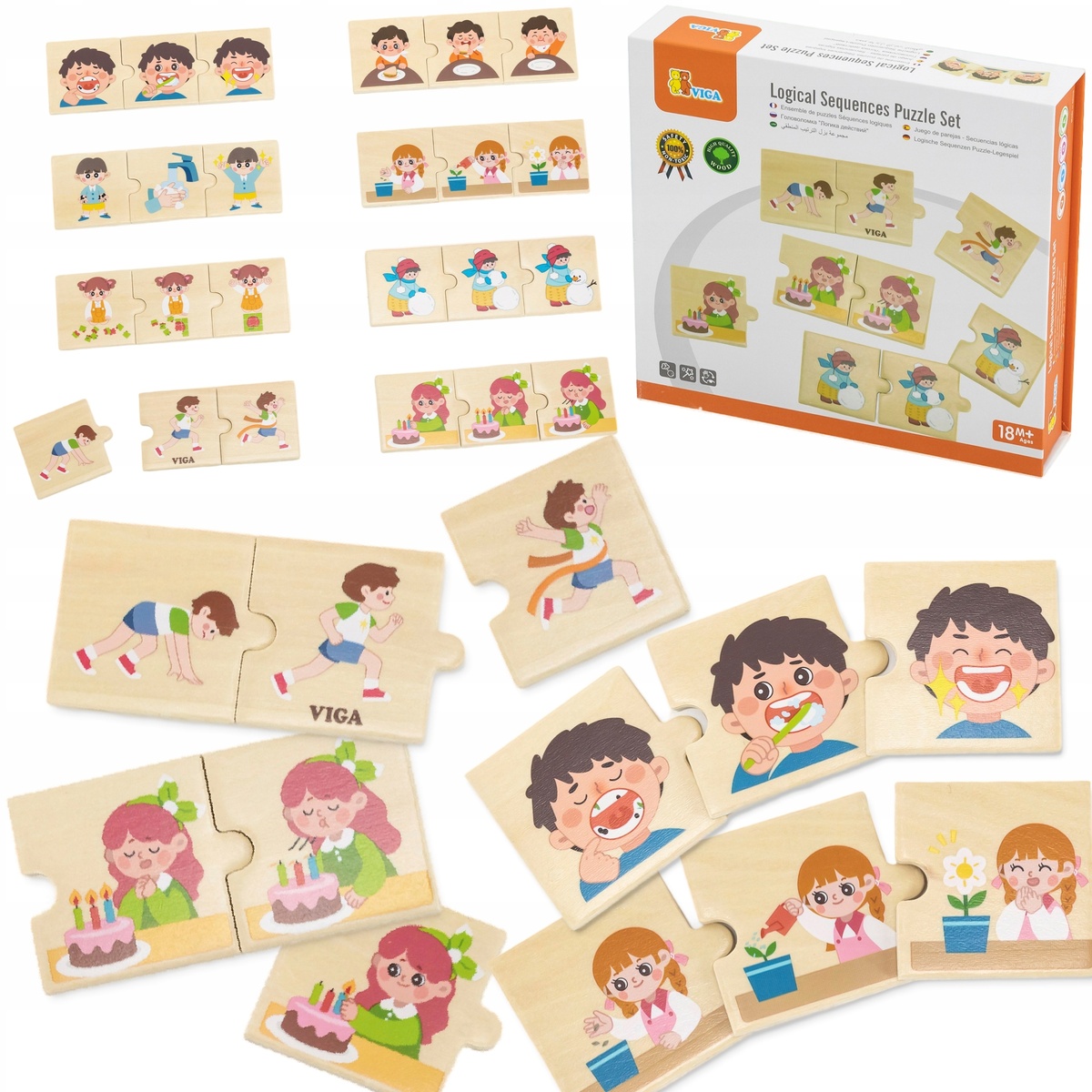 Viga Toys puidust sobitusmäng "Igapäevased tegevused"