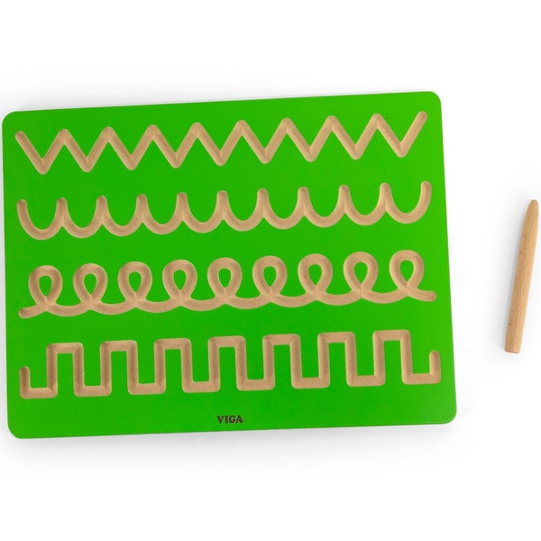 Viga Toys puidust joonistustahvel "Mustrid" image 1