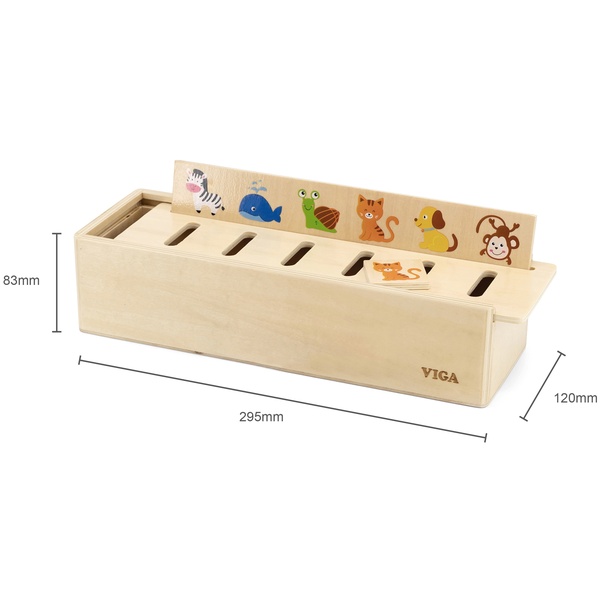 Viga Toys puidust piltide sorteerimise karp image 3