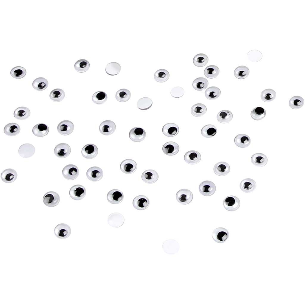 Liikuvad silmad 7 mm (100 tk) meisterdamiseks ja käsitööks