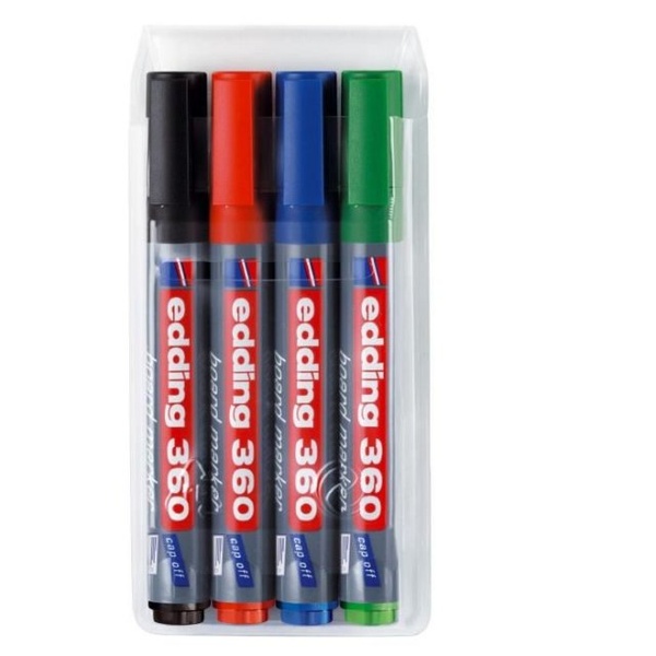 Marker valgele tahvlile  EDDING 4 tk, ümar ots