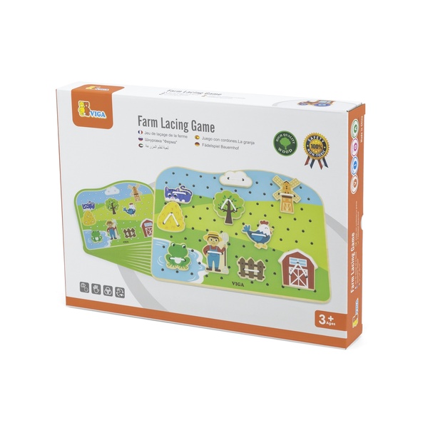 Viga Toys puidust punumismäng FARM image 4