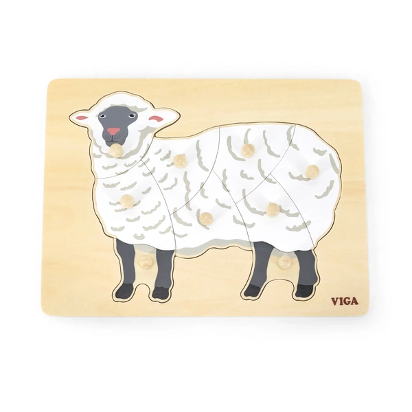 Viga Toys Puidust Montessori nupupusle LAMMAS