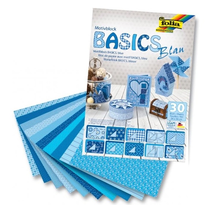 Motiivkartong Basics SININE, 24x34cm, 30 lehte/pk