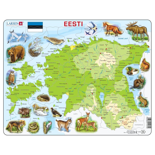 Larsen pusle Eesti geograafiline kaart