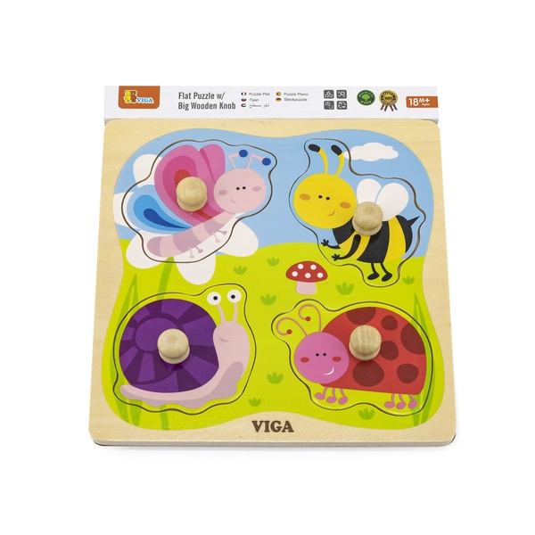 Viga Toys puidust nupupusle suurte nuppudega image 3