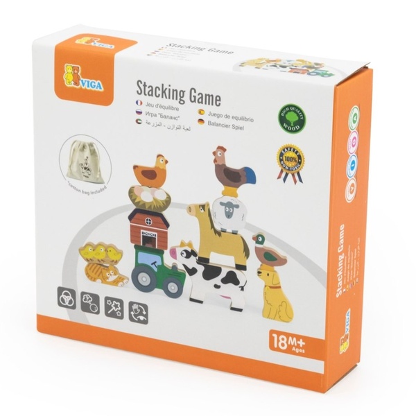 Viga Toys puidust virnastamismäng Talu image 8