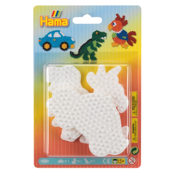 Hama helmeplaadid: auto, papagoi, dinosaurus