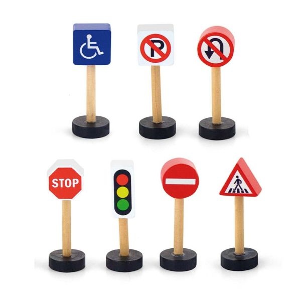 Viga Toys puidust liiklusmärgid