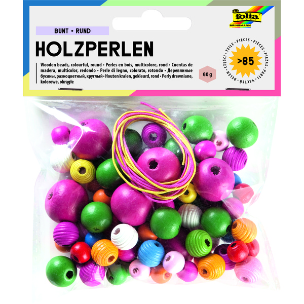 Puitpärlid ümmargused, 88 tk/pk