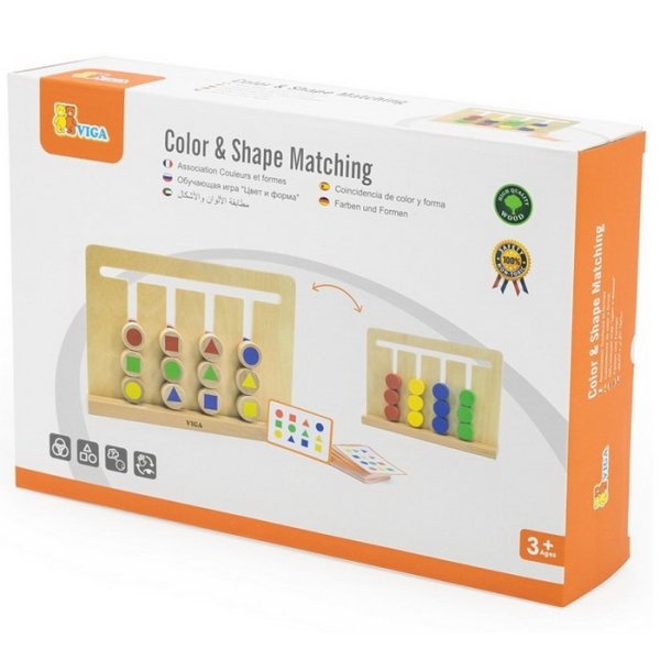 Viga Toys puidust värvi ja kujundi sorteerimismäng image 3