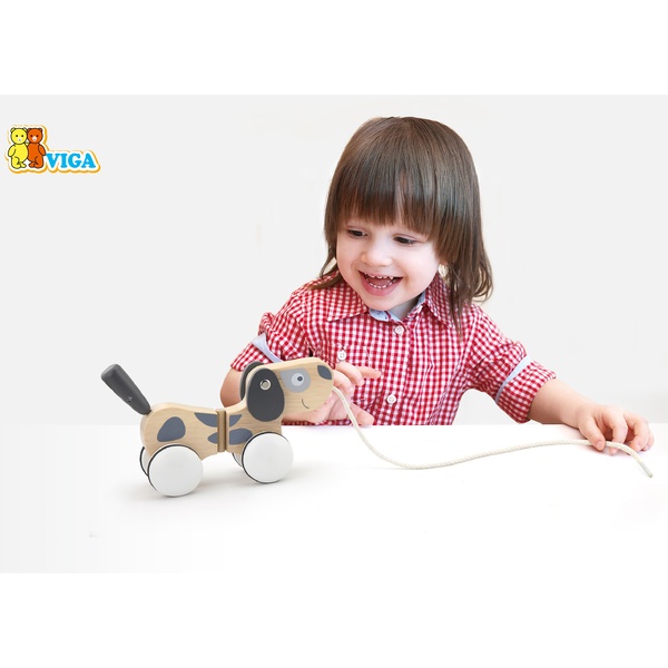 Viga Toys puidust järelveetav koer image 4