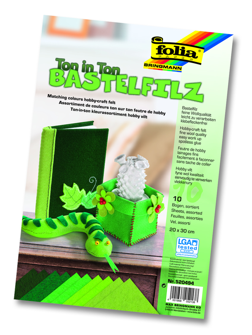 Käsitöövilt rohelised toonid 20x30cm 1mm 10L 