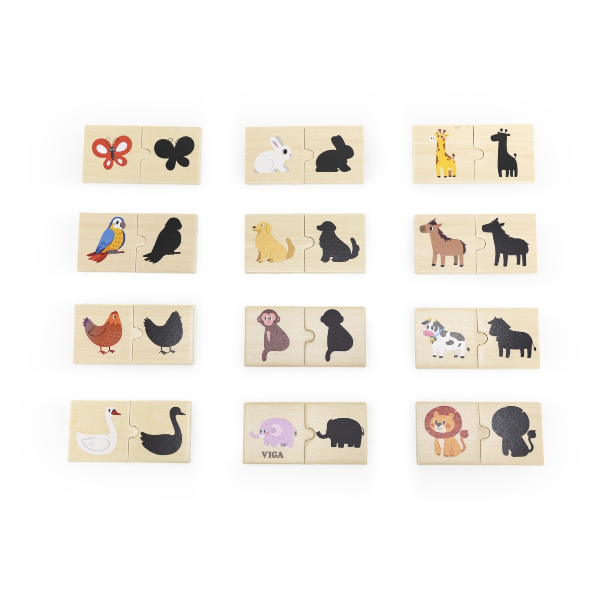 Viga Toys 2-osaline puidust pusle Sobita varjudega