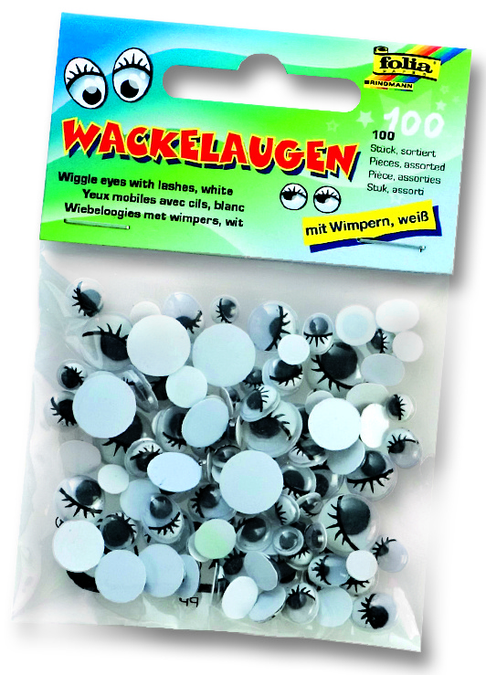 Liikuvad silmad ripsmetega 100 tk/pk