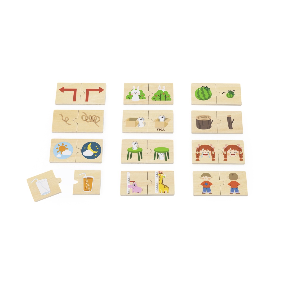 Viga Toys 2-osaline puidust pusle vastandid