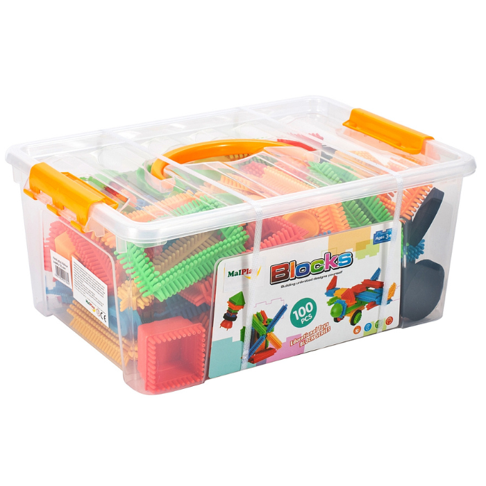 MalPlay Ogalised klotsid 100 tk kastis