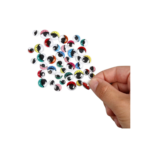 Liikuvad silmad ripsmetega, värvilised 30tk/pk